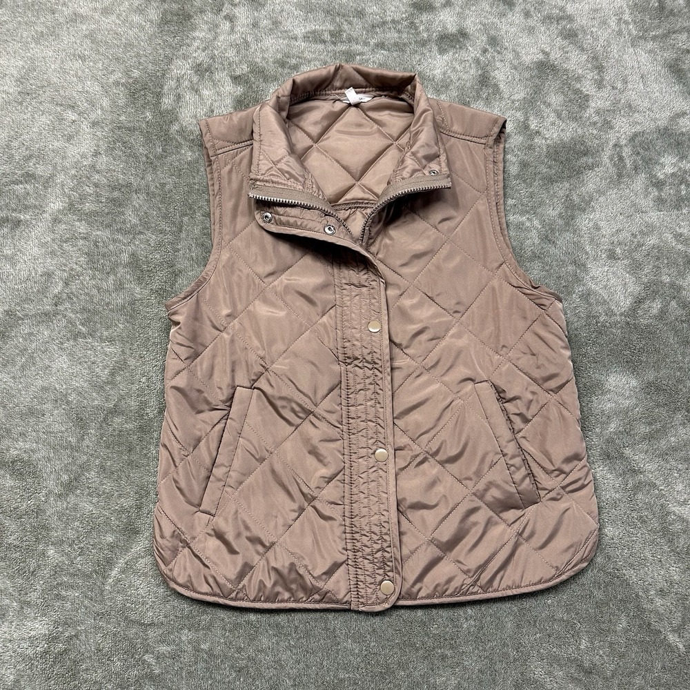 Maurices Womens Quilted Vest Size XS Tan Pockets‎